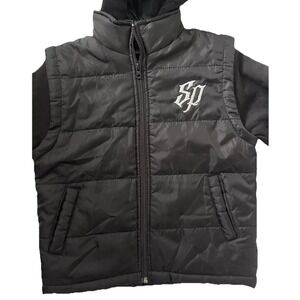 SOUTHPOLE Hooded Black Puffer Full Zip Jacket Youth Size Medium Small (4) •NEW•‎